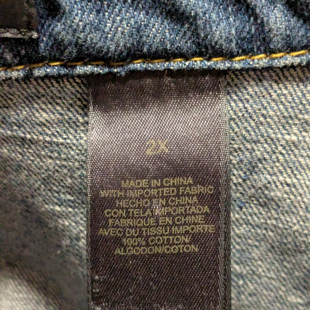 Liz Claiborne Denim Jean Jacket Blue 100% Cotton Button Chest Pockets 2X Plus Sz